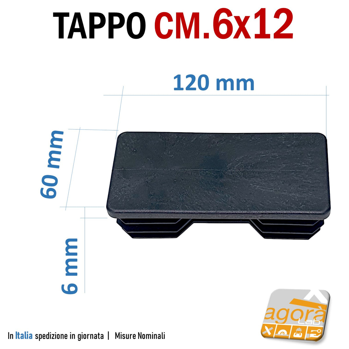 10pcs BLACK SQUARE CAP CAPS 60x60 BLACK PLASTIC TOE 6x6 cm FINNED INSO –