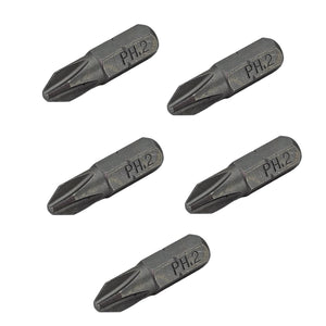 INSERTO BIT PH2 PER VITI METALLO 1/4"x25mm PHILIPS HQ PER AVVITATORE inserti per viti per ferro