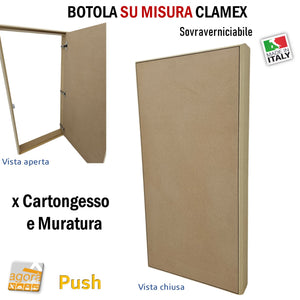 Botola ispezionabile sportello antina rasomuro rasoparete invisibile nascosta apertura push nascosta senza maniglia su misura verniciabile sportelli a misura