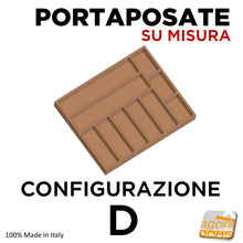 Carica l&#39;immagine nel visualizzatore di Gallery, portaposate divisori per cassetto interno cucina per le posate mestoli forchette su misura a disegno
