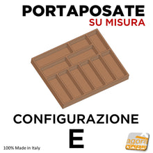 Carica l&#39;immagine nel visualizzatore di Gallery, portaposate divisori per cassetto interno cucina per le posate mestoli forchette su misura a disegno costruito al cm
