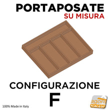 Carica l&#39;immagine nel visualizzatore di Gallery, portaposate divisori per cassetto interno cucina per le posate mestoli forchette su misura a disegno robusto senza sprechi
