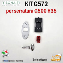 Load image into Gallery viewer, KIT CONTROPIASTRA E CHIAVE 5G572 PER SERRATURE BONAITI A GANCIO SCORREVOLI SCRIGNO G500 H35 5G572C0095 4G57200095
