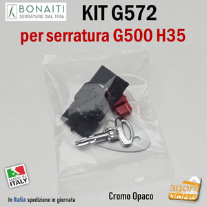 KIT CONTROPIASTRA E CHIAVE 5G572 PER SERRATURE BONAITI A GANCIO SCORREVOLI SCRIGNO G500 H35 5G572C0095 4G57200095 chiave a spillo pieghevole