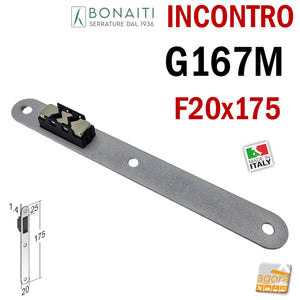 CONTROPIASTRA RISCONTRO 
INCONTRO GACCIA BONAITI Modello G167M PER SERRATURE BONAITI MAGNETICHE FRANCE F80 F85 MAGNETICA 20x175mm