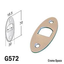 Carica l&#39;immagine nel visualizzatore di Gallery, Riscontro Gaccia G572 Bonaiti 70x30 x Serrature Scorrevoli scrigno a gancio Cromo Opaco contropiastra per porte interse
