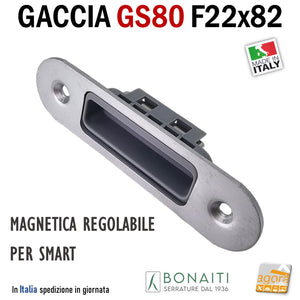 Riscontro Gaccia Bonaiti GS80 Magnetica Contropiastra per Serrature SMART Regolabile Cromo Opaco 4GS8000495