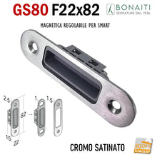 Load image into Gallery viewer, Riscontro Gaccia Bonaiti GS80 Magnetica Contropiastra per Serrature SMART Regolabile Cromo Satinata
