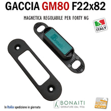 Load image into Gallery viewer, Riscontro Gaccia Bonaiti GM80 Magnetica Contropiastra per Serrature FORTY NG Regolabile Nera 4GM80000K5 gaccia MATT BLACK
