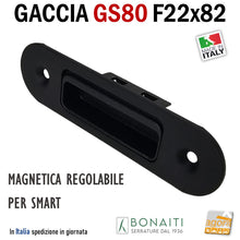 Carica l&#39;immagine nel visualizzatore di Gallery, Riscontro Gaccia Bonaiti GS80 Magnetica Contropiastra per Serrature SMART Regolabile Nera Matt Black Frontale nero opaco 4GS80000K5 incontro serrature
