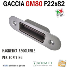 Load image into Gallery viewer, Riscontro Gaccia Bonaiti GM80 Magnetica Contropiastra per Serrature FORTY NG Regolabile cromo opaco
