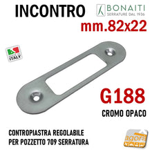 Carica l&#39;immagine nel visualizzatore di Gallery, CONTROPIASTRA REGOLABILE MM 82X22 PER POZZETTO 709 -
BORDO TONDO BONAITI G188 Mostrina frontale 22x82mm argento cromo opaco 4G18800095
