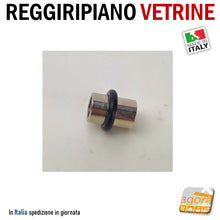 Load image into Gallery viewer, REGGIRIPIANO (PERNO) PER VETRINE E RIPIANI CON GOMMA DIAM.12X18 REGGIVETRO O-ring OTTONE NICHELATO robusto e professionale
