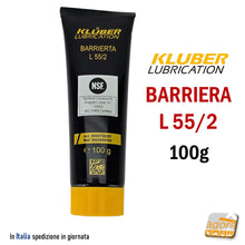 Load image into Gallery viewer, GRASSO LUBRIFICANTE KLUBER BARRIERA L 55/2 art. 0900130287 100 GRAMMI BARRIERTA disponibile pronta consegna 3601A0010
