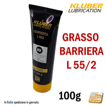 Load image into Gallery viewer, GRASSO LUBRIFICANTE KLUBER BARRIERA L 55/2 art. 0900130287 100 GRAMMI BARRIERTA disponibile pronta consegna originale nuovo
