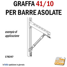 Load image into Gallery viewer, Graffa 41/10 per barra asolata mm 41 Piastra-Griffa Sikla c/foro per impianti supporti rapidi
