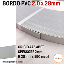 Load image into Gallery viewer, BORDO PVC SPESSORE 2,0 MM x ALTEZZA 28 MM IN ROTOLO ADATTO PER BORDATRICI LEGNO
