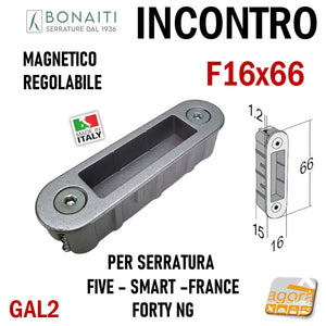 4GAL200095 GAL2 AL2 contropiastra x serratura porta magnetica bonaiti five forty smart france