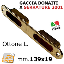 Carica l&#39;immagine nel visualizzatore di Gallery, Kit Serratura Bonaiti 2001 F18x190 Patent 240 + contropiastra G220 Ottone
