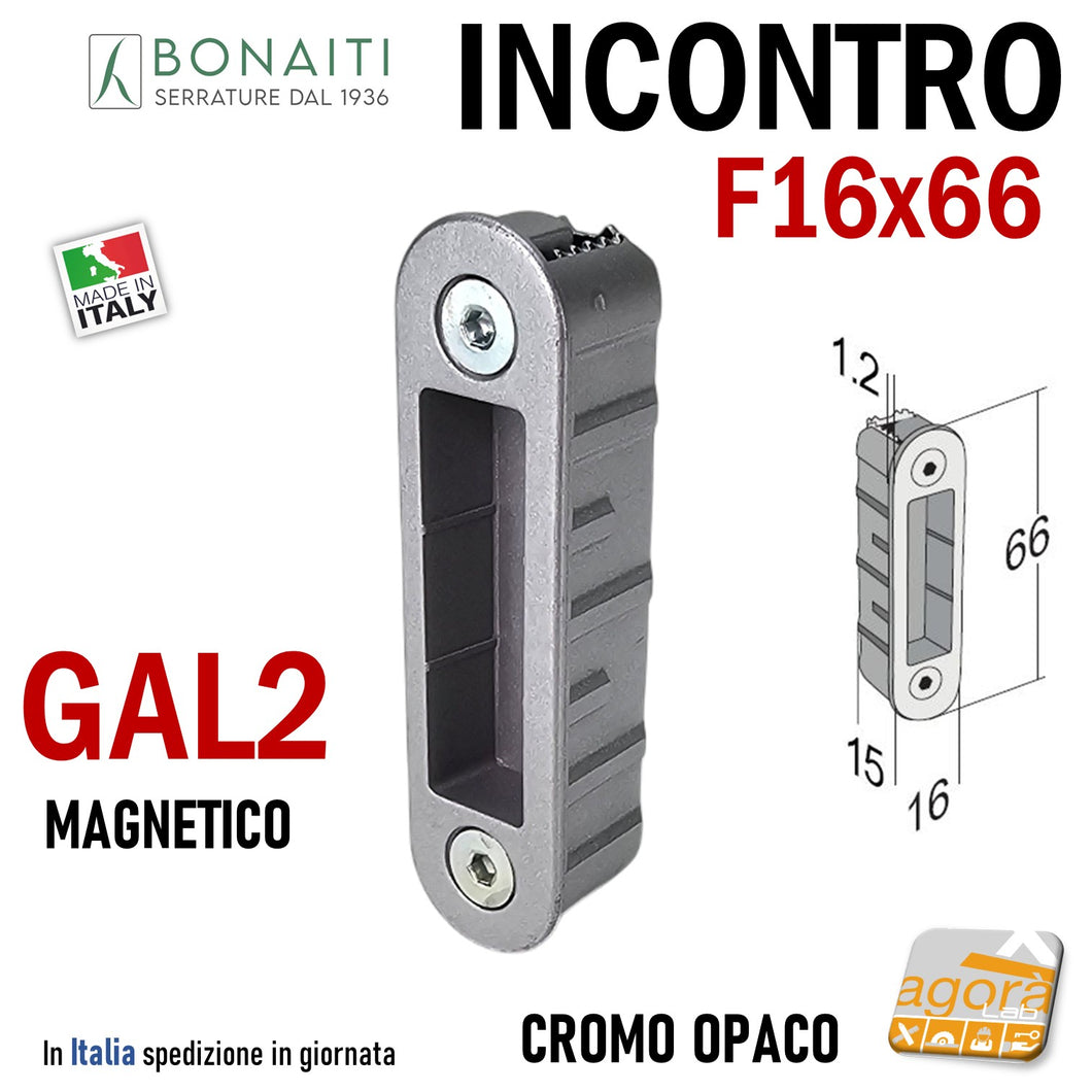 Riscontro Gaccia Bonaiti GAL2 Magnetica mm 66x16 Contropiastra per Serrature FIVE SMART FORTY NG FRANCE