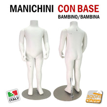 Load image into Gallery viewer, Manichino bambino manichini completi con base bimbi torso bimbo bianco base rotonda
