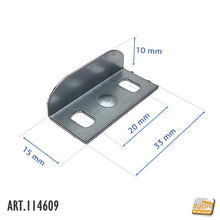 Carica l&#39;immagine nel visualizzatore di Gallery, LINGUETTA L PER MOBILI SERRATURA FERMA ANTA CASSETTO MM.33X10H REGOLABILE REGISTRABILE FISSAGGIO CON VITI BLOCCA ANTA ANTINE ANTE PRONTA CONSEGNA
