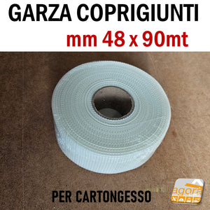 NASTRO A RETE IN FIBRA DI VETRO GARZA COPRIGIUNTI ADESIVA MM 48 METRI 90 akifix 48x90mt coprigiunta professionale x stuccare le lastre cartongesso ctg