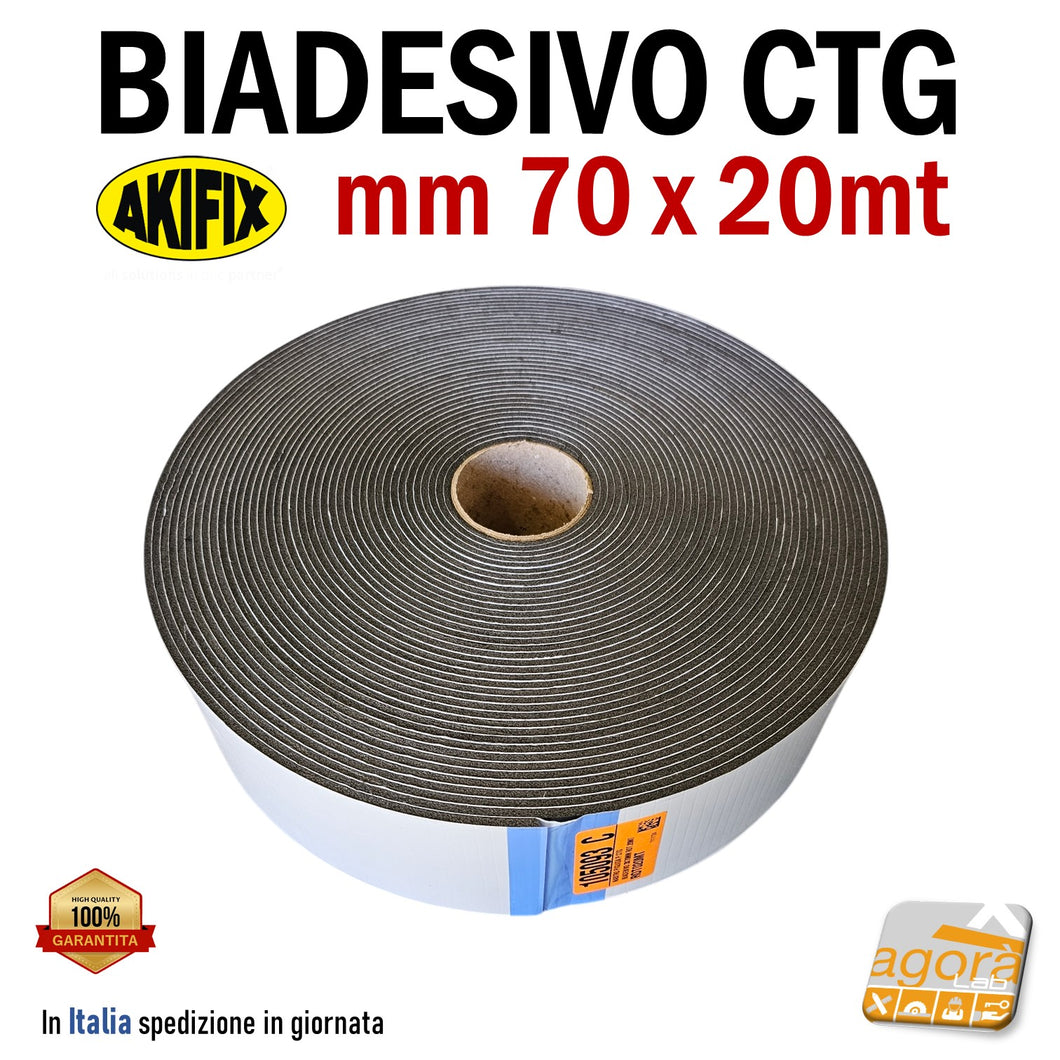 Nastro Biadesivo per cartongesso 70mm x 20 metri rotolo 7cm 20mt professionale ctg biadesivizzato alta qualità