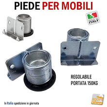 Carica l&#39;immagine nel visualizzatore di Gallery, Piedino livellatore laterale per mobili fissaggio alla spalla 300 Camar - Escursione 20mm Portata 150kg piedi per armadi spalla mobile da avvitare impronta larga 8022543018658
