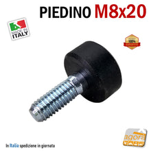 Carica l&#39;immagine nel visualizzatore di Gallery, piedini livellatori M8 - PIEDINO FILETTATO M8x20MM IN GOMMA D23X12 PIEDE LIVELLATORE PIEDI REGOLABILI PIEDI PIEDINI PER REGOLAZIONE CON FILETTO METRICO MA8mm professionale
