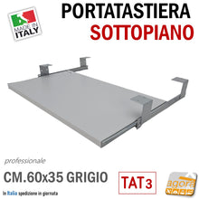 Carica l&#39;immagine nel visualizzatore di Gallery, portatastiera sottopiano pianetto estraibile per tastiera e mouse pc computer ufficio casa azienda magazzini professionale grigio
