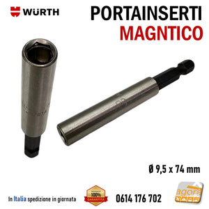 UNIVERSAL MAGNETIC BIT HOLDER AND 6.3 ATT.1/4" WURTH INOX D9.5x74MM BIT HOLDER