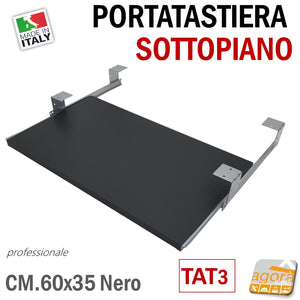 portatastiera per tastiera computer pc sottopiano sotto scrivania piano aggiuntivo estrazione totale robusto in pannello nero