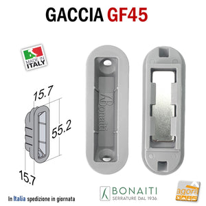 Riscontro Gaccia Bonaiti GF45 Magnetica mm 55x16 Contropiastra per Serrature ITA SMART FORTY