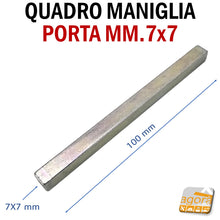 Carica l&#39;immagine nel visualizzatore di Gallery, QUADRO Q7 PER MANIGLIA POMOLO PORTA MM 7X7 L100 PER SERRATURA ACCIAIO ZN quadrotto 7x7 per serratura porta
