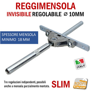 reggimensola a scomparsa per ripiani in legno sospesi mensole in legno sottili triade slim incassato invisibile