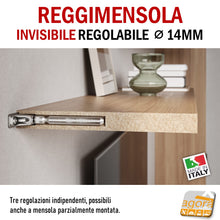 Load image into Gallery viewer, Reggimensola metallico regolabile per mensola a scomparsa invisibile per muro parete casa ufficio ripiani legno muratura 
