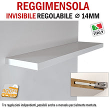 Carica l&#39;immagine nel visualizzatore di Gallery, REGGIMENSOLA A SCOMPARSA REGOLABILE PER MENSOLE SP MIN 40MM MAXI STAFFA SUPPORTO PER RIPIANI INVISIBILI
