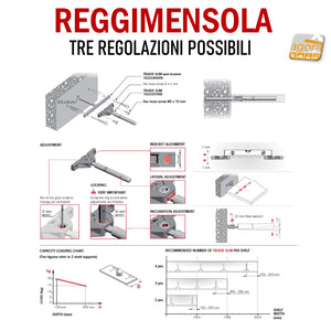 reggimensola a scomparsa per ripiani in legno sospesi mensole in legno sottili triade slim incassato invisibile