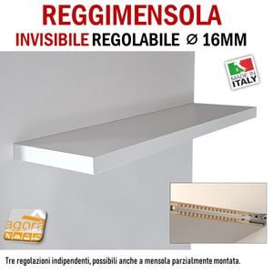 REGGIMENSOLA A SCOMPARSA REGOLABILE PER MENSOLE SP MIN 50MM MAXI XXL STAFFA SUPPORTO PER RIPIANI INVISIBILI