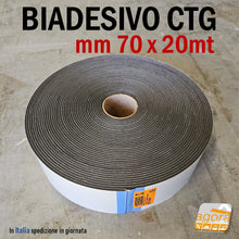 Load image into Gallery viewer, Nastro Biadesivo per cartongesso 70mm x 20 metri rotolo 7cm 20mt professionale ctg biadesivizzato spedizione veloce
