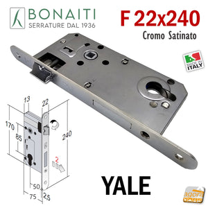 48C2205087 serratura Bonaiti C22T/50 frontalino tondo 240x22 pronta consegna