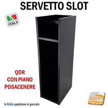 Carica l&#39;immagine nel visualizzatore di Gallery, Servetto divisorio per slot machines VLT stretto alto con piano posacenere gancio appendiborsa nero stretto table slot tavolino servizio per casinò sala fumatori nuovo
