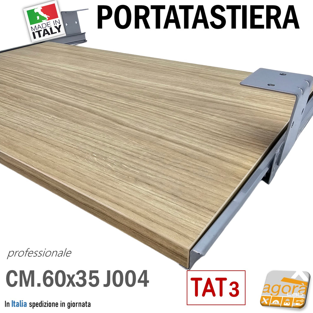 porta tastiera supporto per tastiere pc notebook sottopiano sotto scrivania rovere legno venato chiaro marrone professionale portatastiera grande