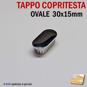 tappo ovale cromato copritesta in abs plastica per tubi ovali 30x15mm da inserire nel tubo ovale 1,5 x 3 cm bello ben rifinito cappuccio Tappi Ovali per tubi negozio attrezzatura negozi