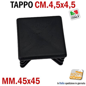 TAPPI QUADRATI SOTTOPIEDE PER TUBOLARI 45X45MM 4,5X4,5CM