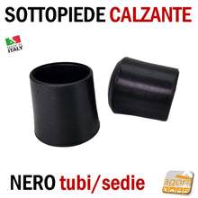 Carica l&#39;immagine nel visualizzatore di Gallery, TAPPO CALZANTE PVC GOMMA NERO PUNTALE PLASTICA SOTTOPIEDE TUBO TONDO TAPPI SEDIE SEDIA TAVOLI GOMMATO
