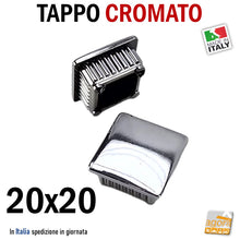 Carica l&#39;immagine nel visualizzatore di Gallery, TAPPI cromati  TAPPO CROMATO copritesta bombato copri testa 20x20x1.5mm in ABS PUNTALE cm 2x2 mm 20x20 bello per rifinire le parti a vista
