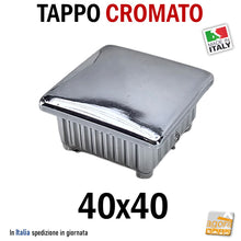 Carica l&#39;immagine nel visualizzatore di Gallery, TAPPI TAPPO CROMATO bombato copri testa 40x40x1.5mm in ABS PUNTALE cm 4x4 COPRITESTA PER TUBOLARE QUADRO 4X4
