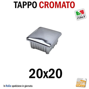 TAPPI cromati TAPPO CROMATO copritesta bombato copri testa 20x20x1.5mm in ABS PUNTALE cm 2x2 mm 20x20 bello per rifinire le parti a vista tbq 1.5mm